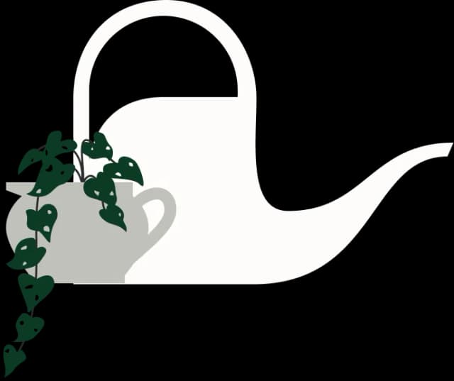 Decorative teapot with plant